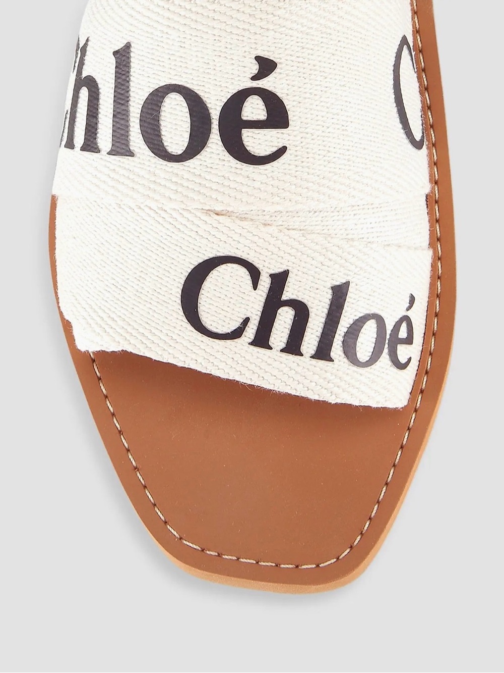 NWOT Chloe Woody Linen Slide Sandals